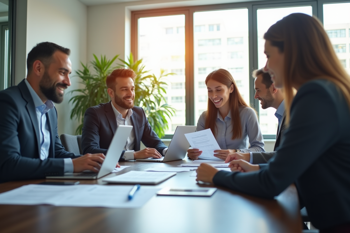 Groupe de professionnels collaborant autour d
