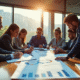 Groupe de professionnels analysant des graphiques financiers