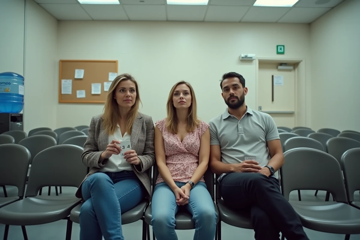 Candidats en salle d'attente lors d'un casting pour un jeu télévisé, stress et erreurs fréquentes à éviter