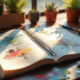 Bureau d'artiste avec croquis et couleurs pour l article
