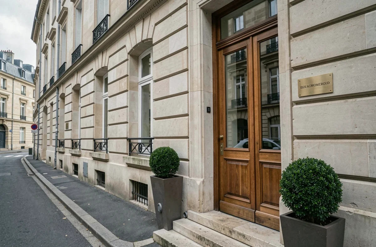 Façade du cabinet Thiebaut Woimbee SELARL à Chaumont, immeuble professionnel avec plaque nominative en laiton